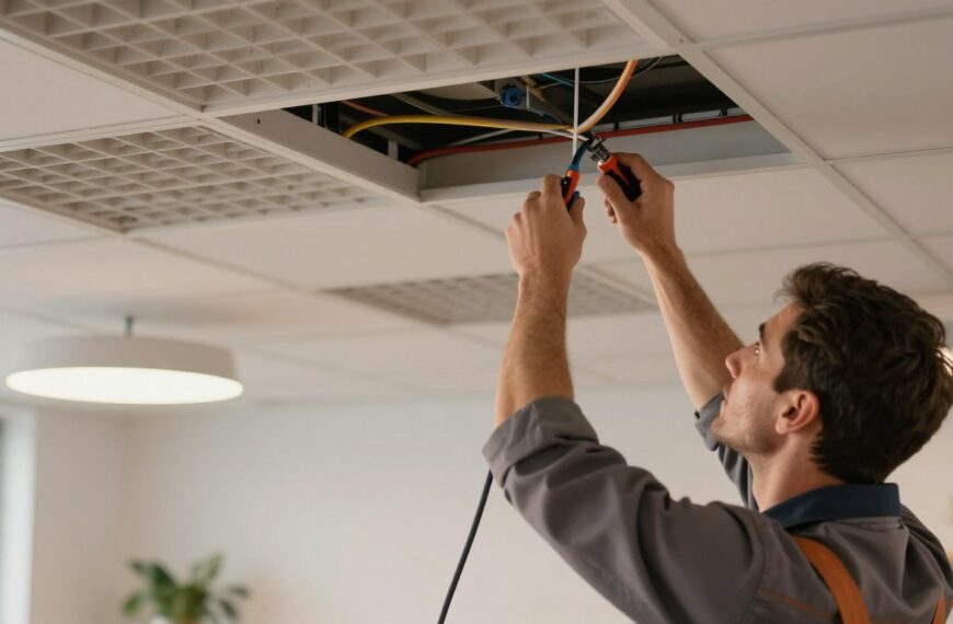 Jak przeciągnąć kabel w suficie podwieszanym