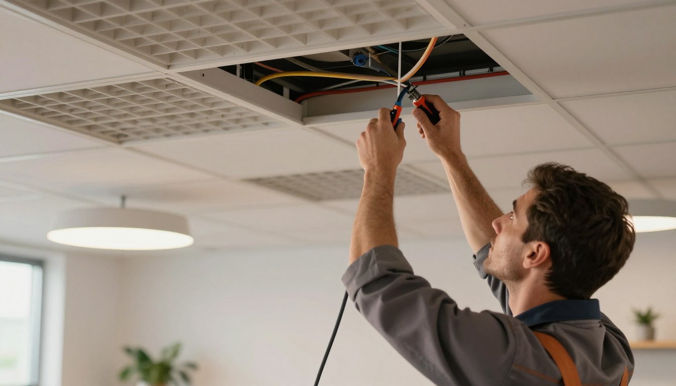 Jak przeciągnąć kabel w suficie podwieszanym