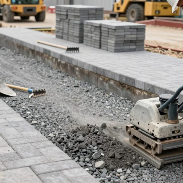 Przygotowanie podłoża pod kostkę brukową