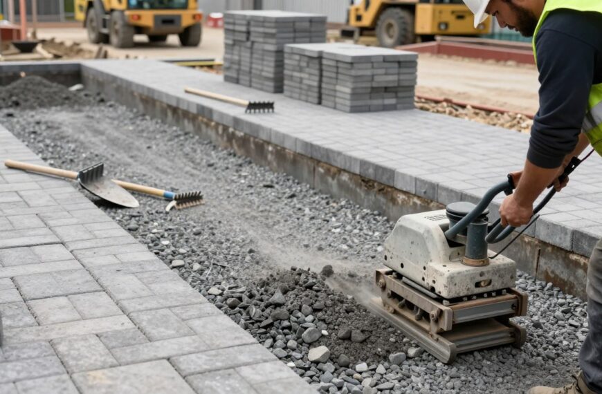 Przygotowanie podłoża pod kostkę brukową