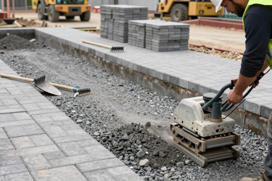 Przygotowanie podłoża pod kostkę brukową
