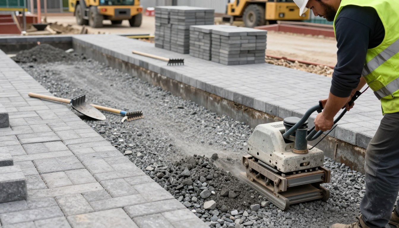 Przygotowanie podłoża pod kostkę brukową