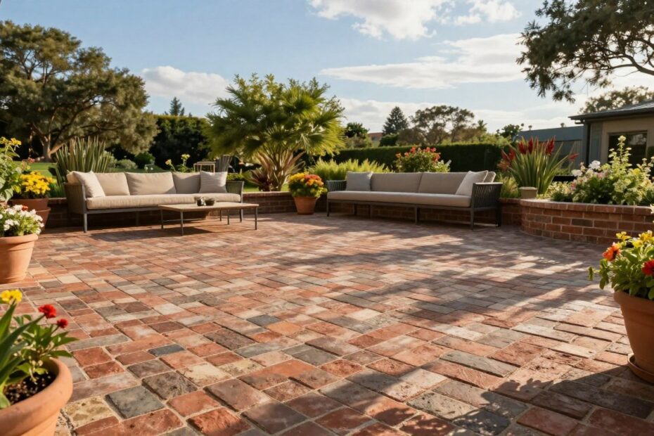 Taras z cegły rozbiórkowej