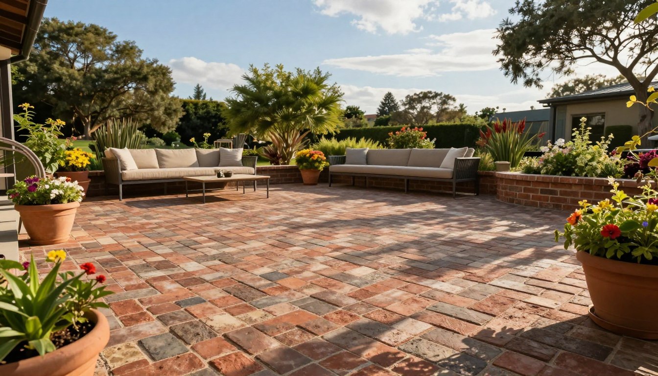 Taras z cegły rozbiórkowej