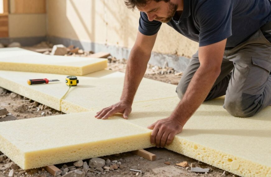 Układanie styropianu na nierównym podłożu