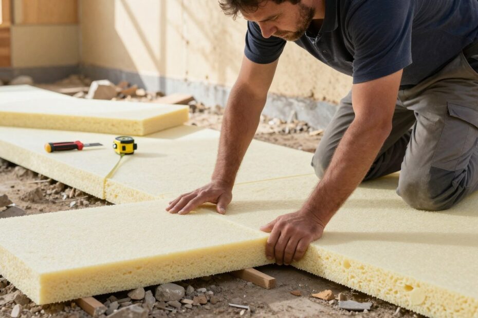 Układanie styropianu na nierównym podłożu