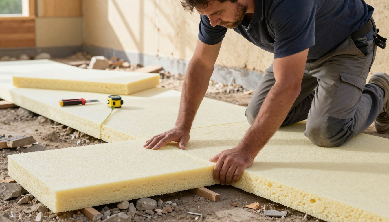 Układanie styropianu na nierównym podłożu