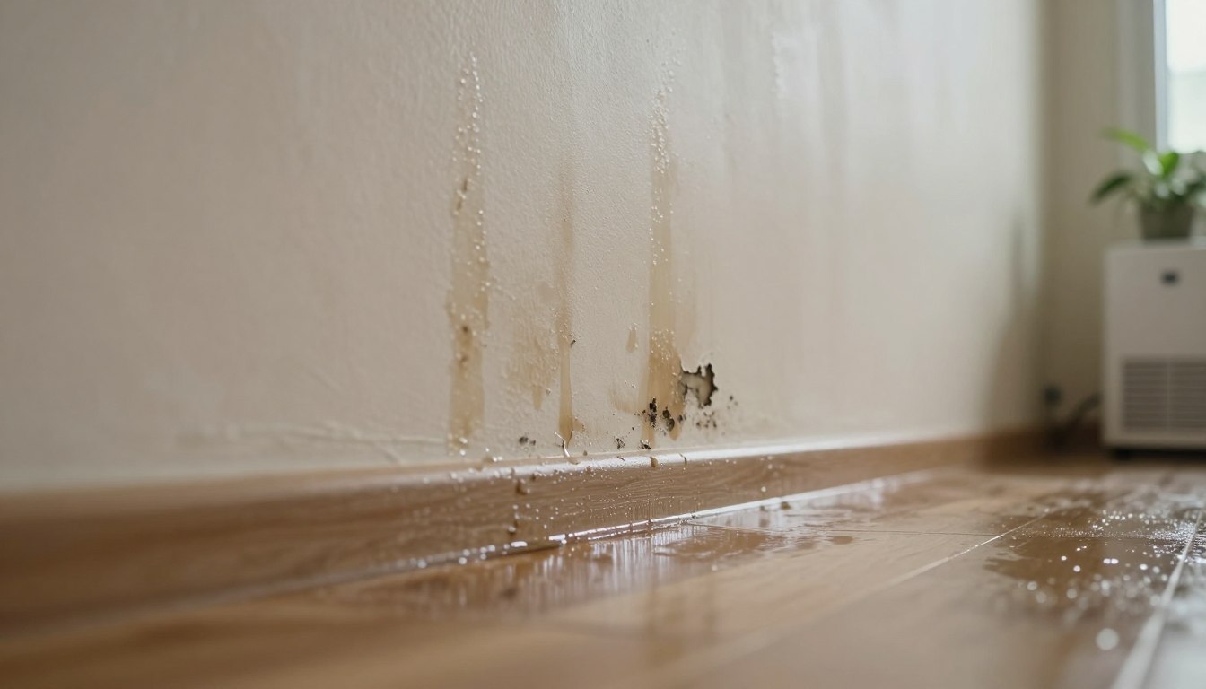 Wilgoć na ścianie przy podłodze